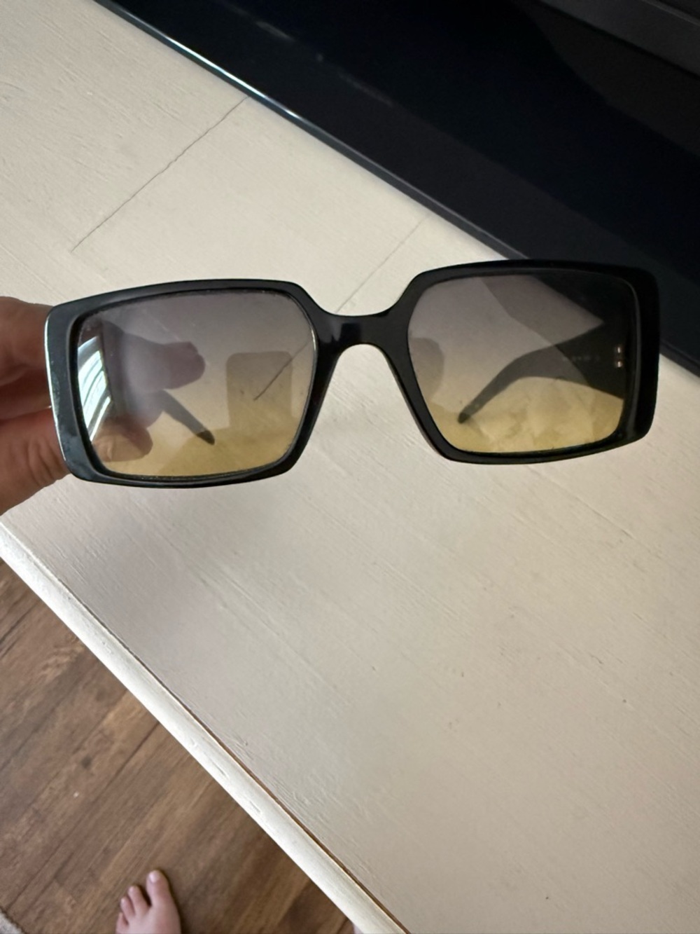 Vintage Early 2000’s Chanel Quilted Black Frame Sunglasses